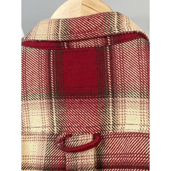 Orvis Big Bear Heavyweight Flannel Shirt Men’s L Red Check Plaid Shacket Pockets - Picture 8 of 16